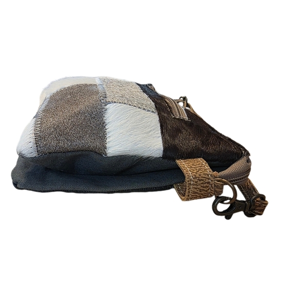 Myra Patchwork Leather Cowhide Crossbody Purse NWT - Picture 3 of 10